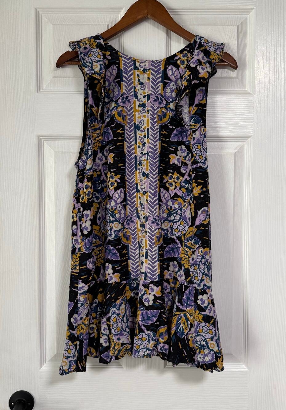 Free People Summer In Tulum Women's Linen Blend Floral Tunic Size Large